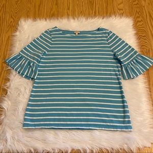 Talbots Blue Striped cotton top Medium